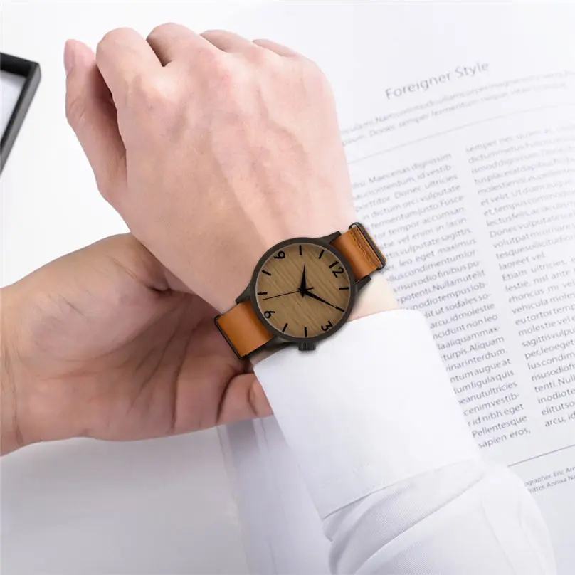 New Casual Fashion Wooden Watch Men's And Women's Watch Bamboo Men Leather Watches 3N25 (14)