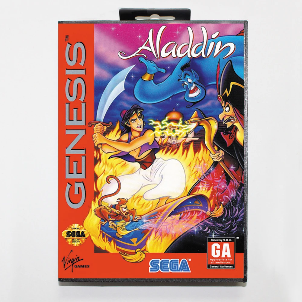 Аладдин 16 бит MD игровая карта для sega Mega Drive/Genesis с розничной коробкой