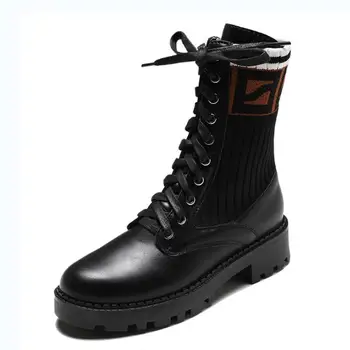 preço 2020 Botas Da Motocicleta Das Senhoras Do Vintage Botas De Combate Outono Do Exército Punk Goth Botas Femininas Biker Couro Do Plutônio Botas De Renda Curta