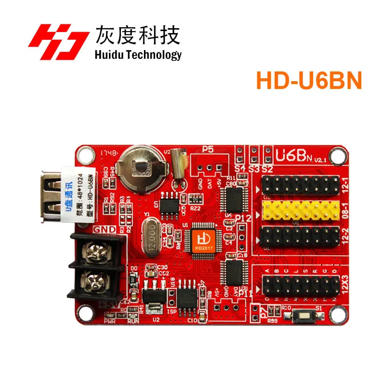 Huidu HD-U6BN датчик температуры 1024*48 Один и два цвета usb светодиодная карта управления