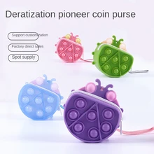 

Pop It Fidget Stress Rainbow Push Bubble Ladybug Coin Purse Antistress Adults Children Sensory Toys Relieve Autism Free Shipping
