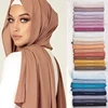 Nouveau foulard en mousseline uni pour femme, prêt-à-porter, hijab instantané, châle musulman, hijabs islamiques, écharpe arabe, foulards pour la tête