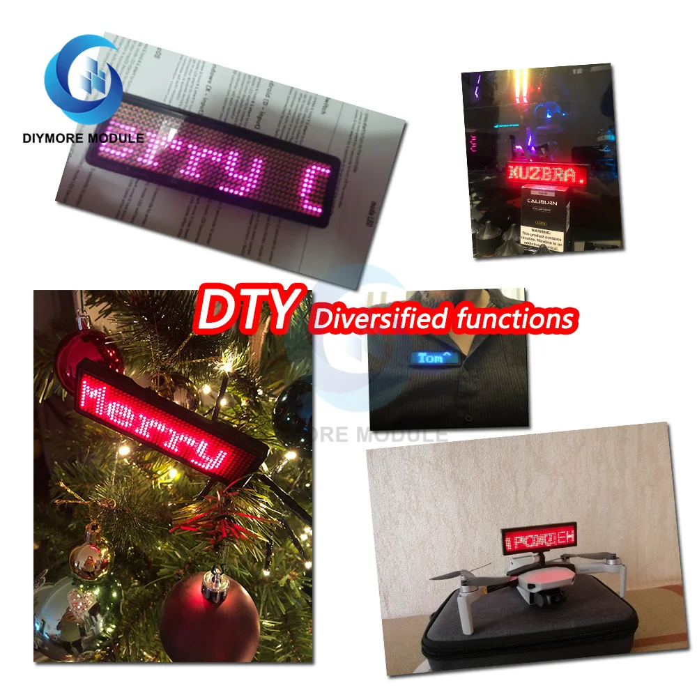 Fully New Bluetooth LED Name Badge DIY Programmable Scrolling Message Board  Mini LED Display HD Text Digits Pattern Display - AliExpress