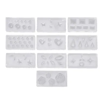 

10Pcs DIY Nail Art Silicone Mold Leaves Flower Template Acrylic UV Gel DIY Tools