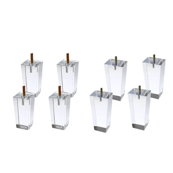 

4Pcs/Set Acrylic Furniture DIY Legs Clear Glass Bookcase Feet for Coffee Table End Tables Sideboard Buffets Footstool Cabinet Be