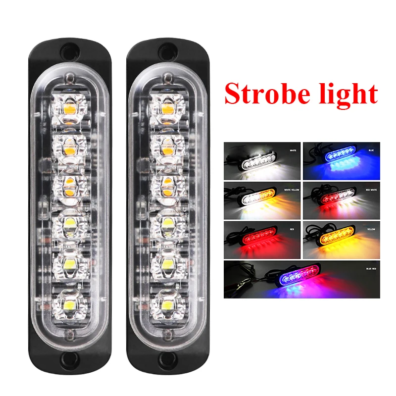 2Pcs Car Side Warning Strobe Light Bar Flash Emergency Vehicle Flashing Blue Red White Yellow Amber | Автомобили и мотоциклы