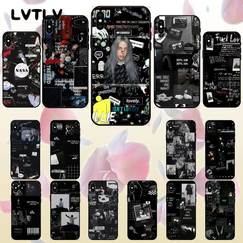 LVTLV Billie Eilish ТПУ мягкий силиконовый черный чехол для телефона iPhone 11 pro XS MAX 8 7 6 6S Plus X 5