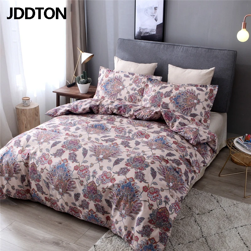 JDDTON New Product Warm Lovely Style Bedding Set 2/3 pcs 2020 Classical Flower Print Pattern Quilt Cover and Pillowcase BE129 | Дом и сад
