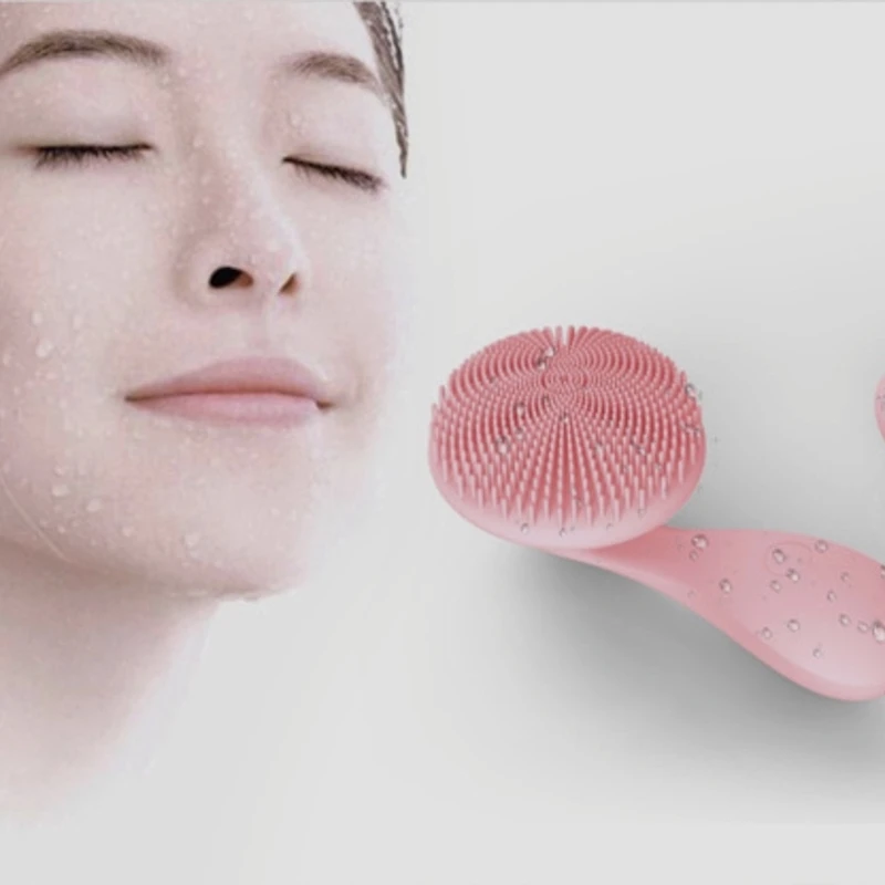 Günstige Kleine Gute Luck Perle Massage Sound welle Silikon Gesicht Reiniger Elektrische Multi funktionale Gesichts Pinsel Rotierenden Reiben