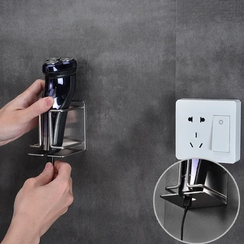 

Bathroom Stainless Steel Toothpaste Holder Electric Shaver Rack Stand Fixed Wall Facial Cleanser Storage