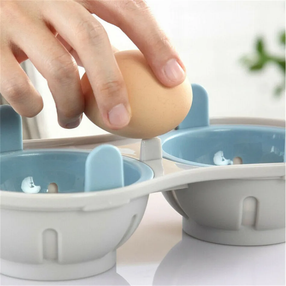 Микроволновая печь яйцо-пашот кухонная посуда двойная чашка Двойная пещера высокой емкости дизайн яйцо плита Конечная коллекция яйцо чашки для яйца-пашот Micr
