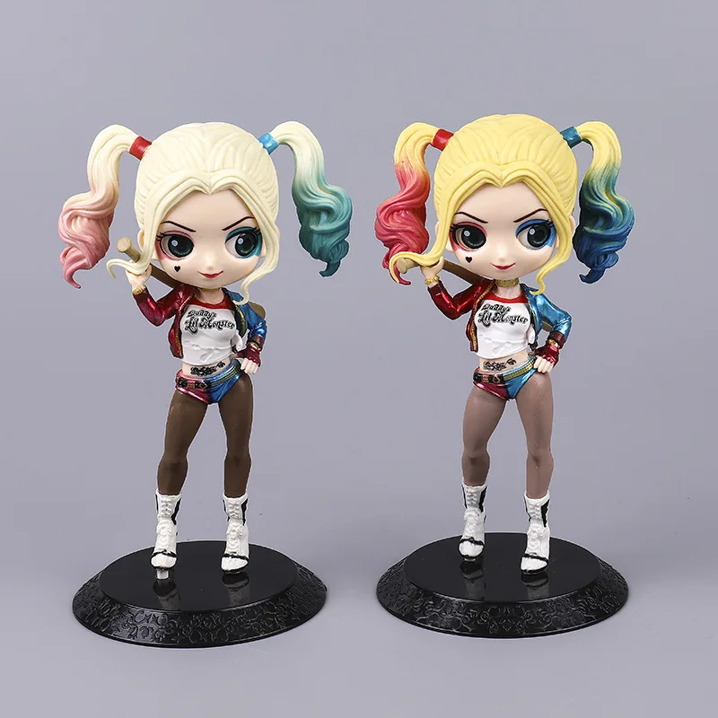 

Super hero Suicide Squad Joker Harley Quinn PVC Action Figure Q Version Model Anime Figurine Collectible Dolls Kid Toy SB2