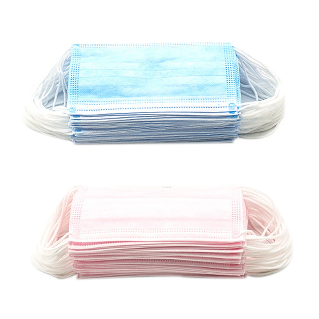 

2019 New 50PCS Disposable Dust Mask Three Layer Anti Dust Respirator Non Woven Fabrics Mouth Mask Outdoor Salon Masks