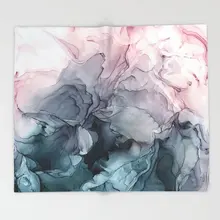 Абстрактный коралловый флисовый дизайн Румяна серый течет Абстрактная живопись одеяло s диван пледы одеяло 125x200 флисовая кровать пледы