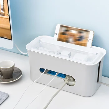 

Storage Box Plastic Storage Box Cable Power Strip Wire Oraganizer Socket Safety Tidy Organizer Box with Cover Household Desktop