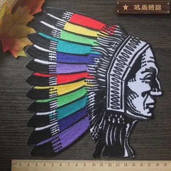 

Seiko embroidered large cloth labeling leather coat down jacket patch badge DIY punk personality color Indians