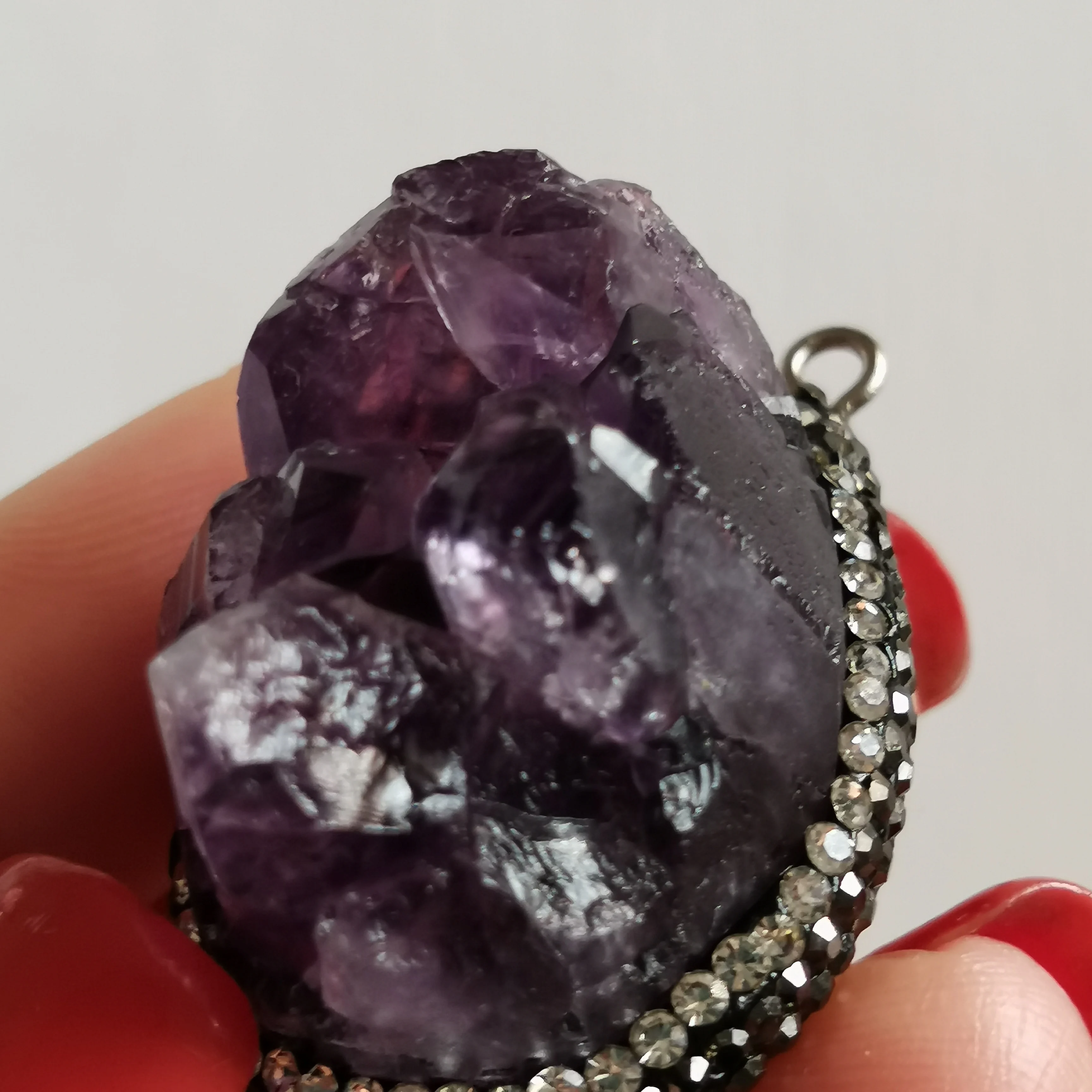 Только редкий Purply Аметист точка кластер образец кулон для фотографии Кристалл