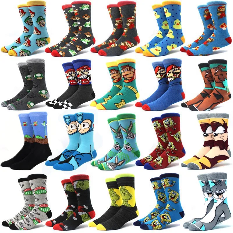 Super-Mario-Knee-High-Socks-With-Cape-Women-Men-Cosplay-Cartoon-Calf-Sock-Donkey-Kong-Mario