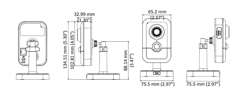 Hikvision,, 4MP, куб, Wifi, IP камера с аудио, PoE, для улицы, ночное видение, ИК, CCTV, DS-2CD2443G0-IW видеонаблюдения