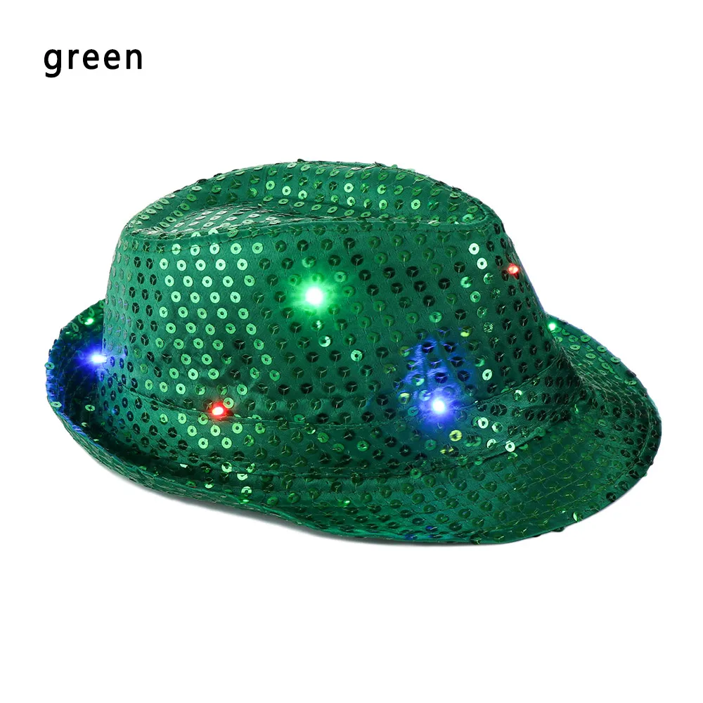3 Новая мода унисекс мигающий свет Led Fedoras Trilby Sequin унисекс нарядное платье танцевальная вечеринка шляпа сценическое представление - Цвет: 3