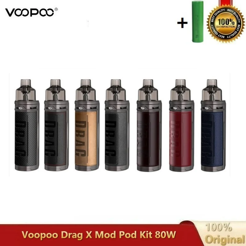 Оригинальный VOOPOO Drag X Mod Pod Kit 4 5 мл 80 Вт с электронной сигаретой питанием от одной