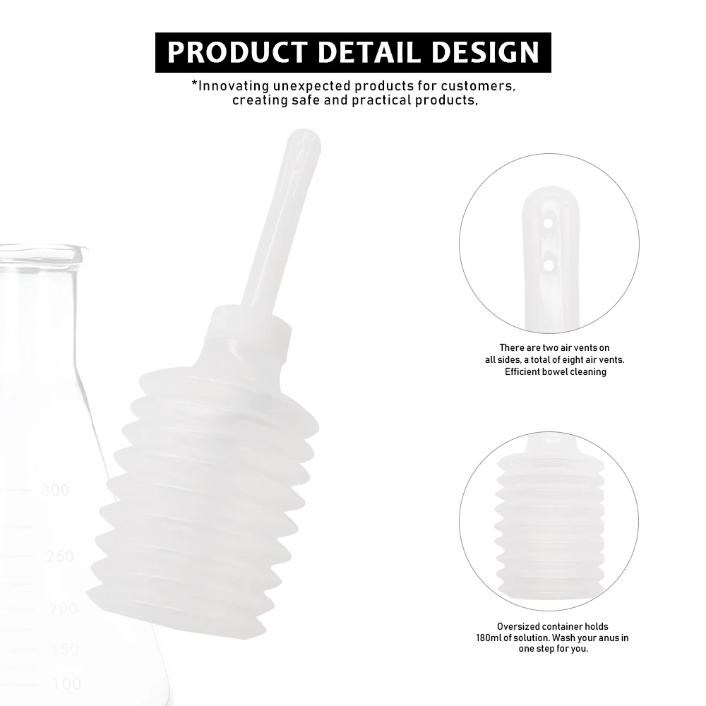 EXVOID 180ML Hygiene Vagina Anal Cleaner Attachment Anal Cleaning Tube Enema Sex Toys for Women Men Gay Washer