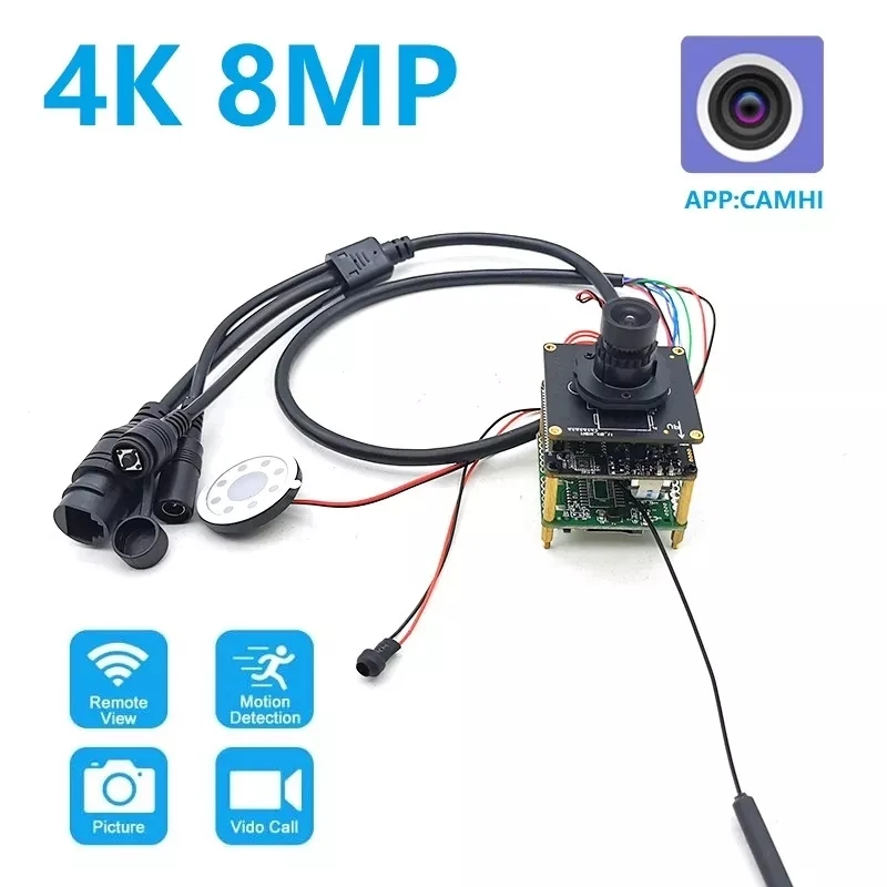 Camhi 4K Wi-Fi IP-камера 2-стороннее аудио Ultra HD Starlight CCTV Security Sony IMX415 AI Motion Detection TF Card Onvif