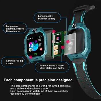 

For IOS Android Bracelet Z6 Children Smart Watch Kid Watches GPS Tracker Camera SOS Call Reminder смарт часы детские