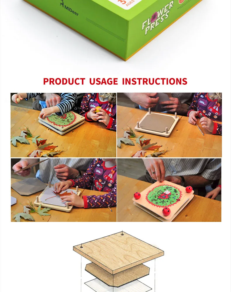 Mideer Wooden Plant Specimens Toy,Funny Wooden Art Outdoor Play Learning Educational Toys