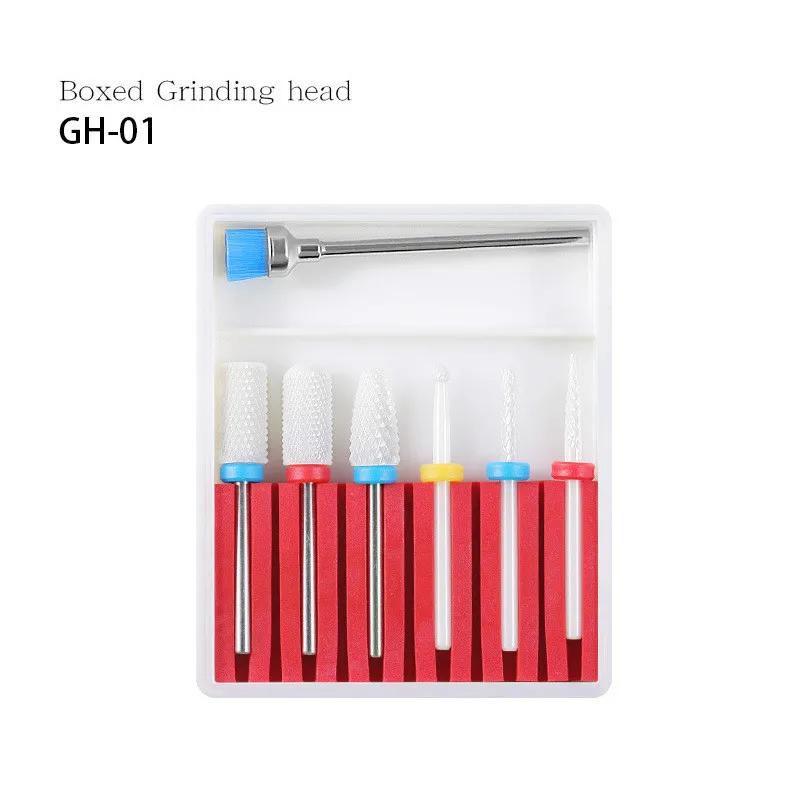 New Type of Manicure Ceramic Tungsten Steel Alloy Grinding Head 7PCS Set Special Polishing Tool for Grinder Nail Glass File - Цвет: 1