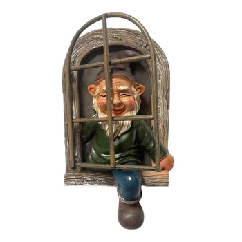 

Elf Out The Door Tree Hugger Lawn Art Outdoor Resin Garden Decor Tree Decoration