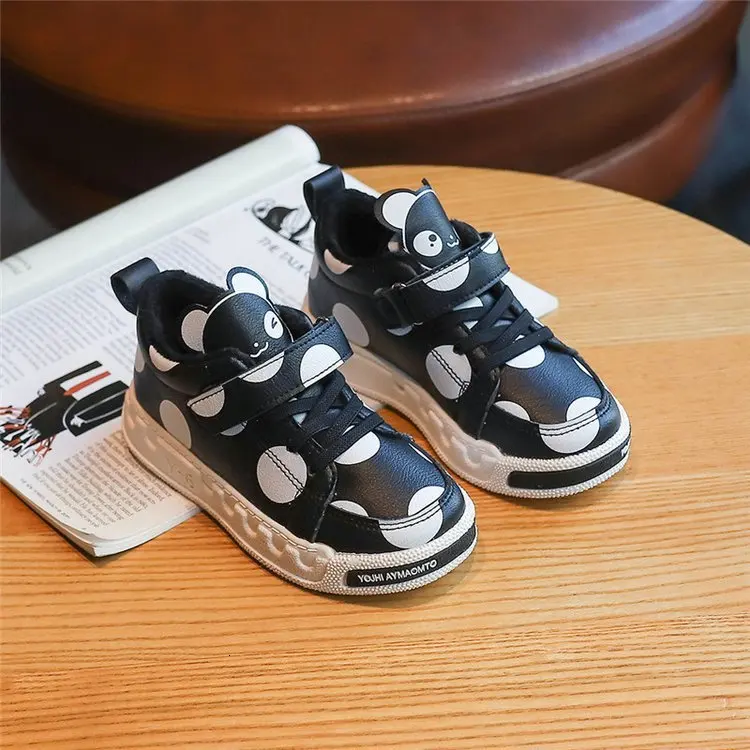 Flower Girls Kids Children Shoes Spring Autumn Princess Lace PU Leather Shoes Cute For Toddler Shoes - Цвет: black