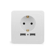 Умный дом 2А Двойной USB зарядное устройство на стене адаптер зарядка розетка с Настенный USB переходник розетка стандарта евроcоюза розетка