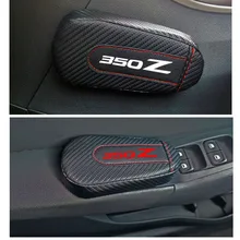Автомобильный Стайлинг для Nissan 350z 1 шт., карбоновая Кожаная подушка для ног, наколенник, подлокотник, Накладка для интерьера, автомобильные аксессуары
