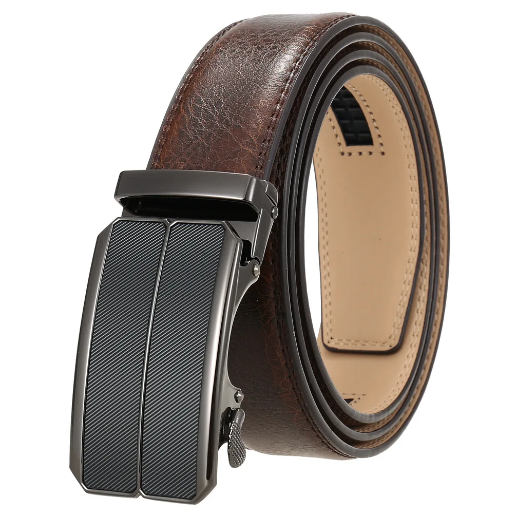 military web belt Fashion Mens Belts Genuine Leather High Quality Alloy Buckle Automatic Trouser Straps 35MM Width Brown Ratchet Male Belt Black ranger belt
