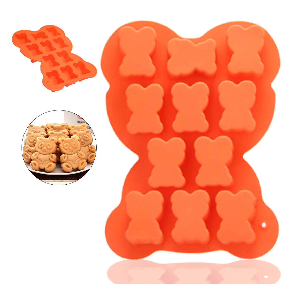 

1pc 11 Holes Silicone Teddy Bear Shape Soap Mould For Candle Cake Pudding Making Bath Shower Handmade Mold Bakeware