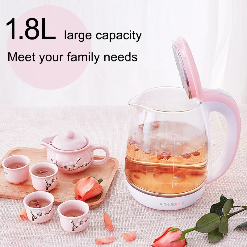 Speed-Boil Water Electric Kettle, 1.7L 1500W, Coffee & Tea Kettle  Borosilicate Glass, Wide Opening, Auto Shut-Off, Cool Touch Handle, LED  Light. 360