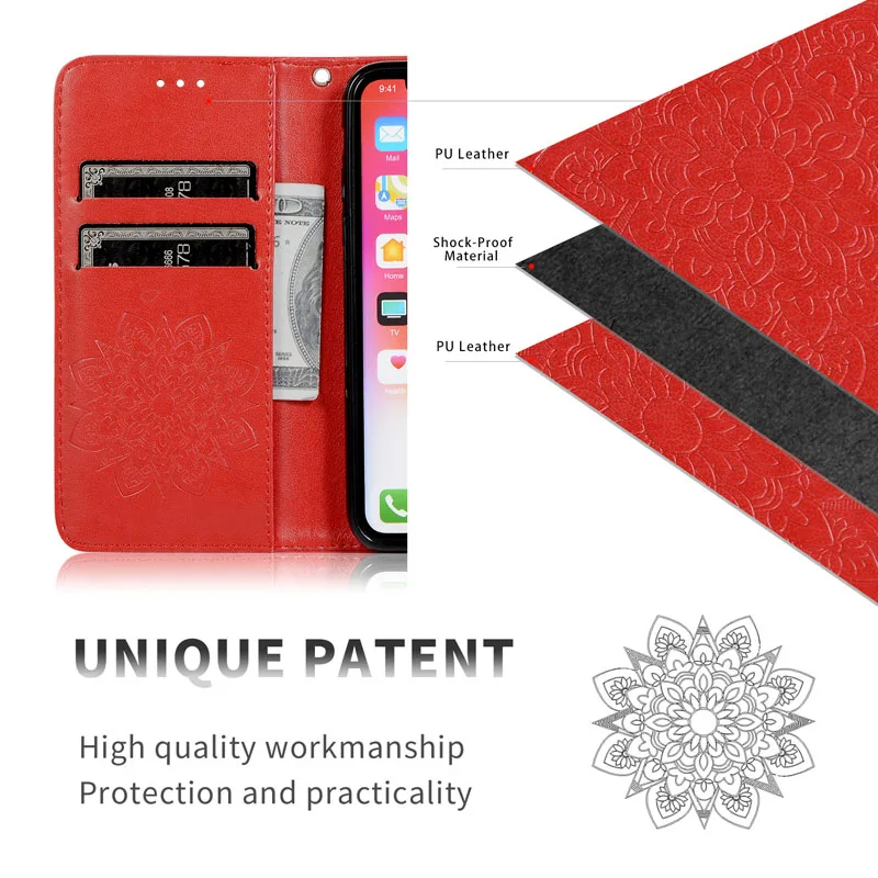 Кожаный чехол с откидывающейся крышкой 3 дембосса для Redmi Note 8 7 6 5 Pro для Redmi K 20 Pro 7 6 7A 6A Y3 чехол с подставкой