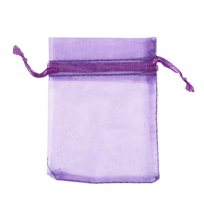

10 Pack Beautiful Dark Purple Organza Gift and Favour Bags 7Cm x 9Cm