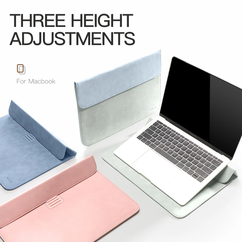 Laptop Case Bolsa de Manga para Macbook m1 Air Pro 13 15 Bolsa de Manga Notebook para Huawei Asus Dell 11 12 13.3 14 15.6 Polegadas Case Stand - Imagem 2