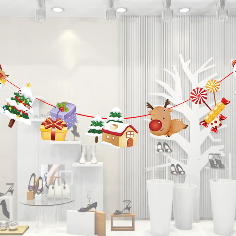 Santa Claus Flags New Year's Day Christmas Party Santa Party Decoration Snowman Flags