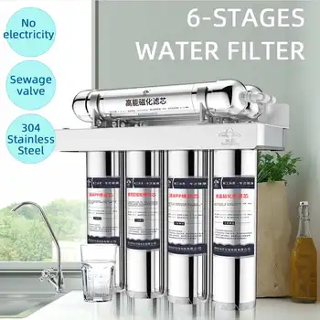

Home Kitchen 6-Stage Water Filters Stainless Steel Water Purifier Filter System Direct Drink Faucet Household Water Ultra-filter