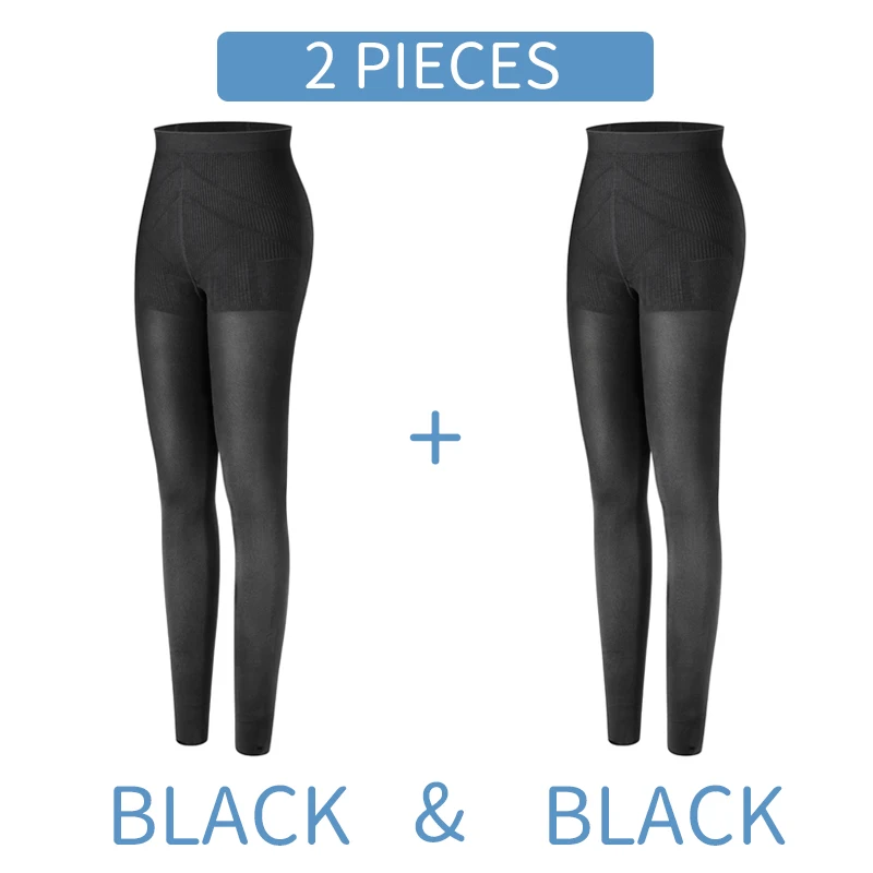 Two Pieces Black Корректирующее белье, Корректирующее белье для тела, компрессионные антицеллюлитные леггинсы, Корректирующее белье для ног, утягивающие облегающие Женские облегающие штаны - Цвет: Two Pieces Black
