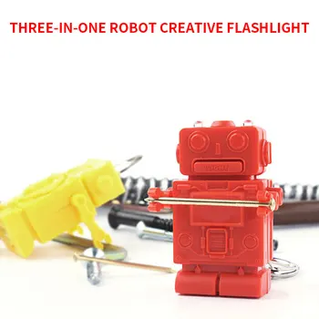

Fold Screwdriver Screwdriver Portable Screwdriver Durable Useful Multi-Function Robot LED Flashlight 3 in 1 Keychain Torch