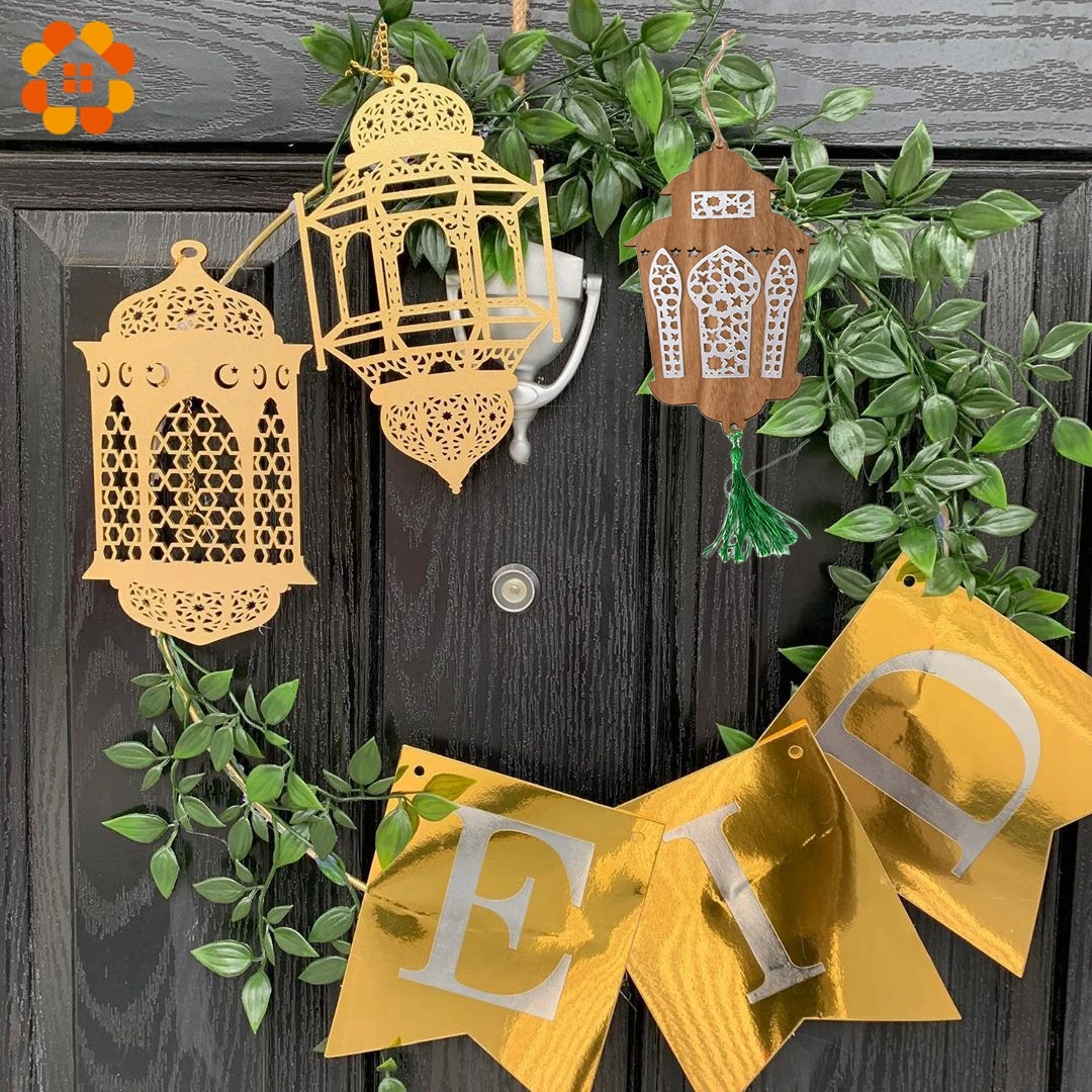 Ramadan Decoration Golden Metal Flower Hoop Iron Kareem Eid Mubarak Party Islam | Дом и сад