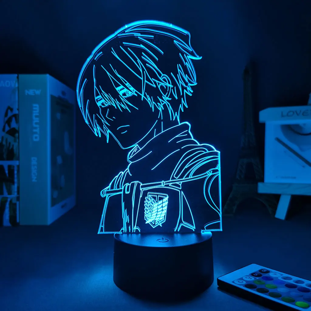star night light Anime Light Attack on Titan 4 Mikasa Ackerman led lamp Led Panel Lights Anime Figure Table Lamp For Bedroom star night light