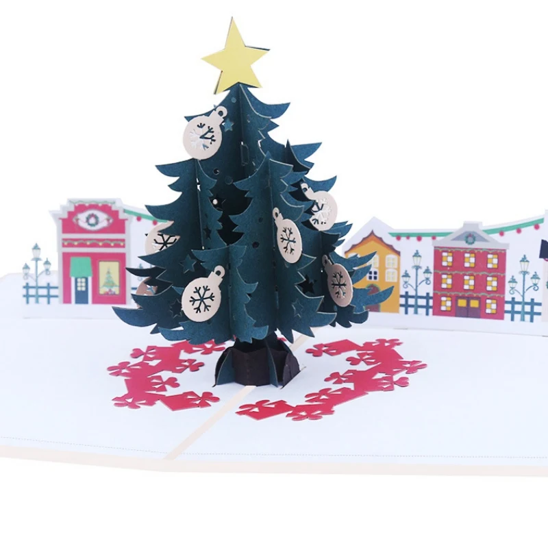  Christmas Card 3D Pop Up Christmas Tree Gift Card Happy Holiday Card Invitation Gift Product - 4000379541773