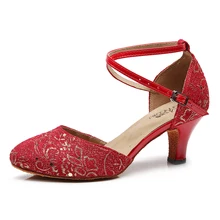 Женская танцевальная обувь; Цвет Красный; мягкая обувь на высоком каблуке; цвет золотой; Танцевальная обувь для женщин; обувь для латино-баллона; обувь для танго-сальсы; EU34-44