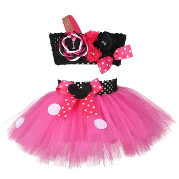 

Cute Infant Baby Minnie Birthday Outfit Tutu Set 3 Piece Girls Flowers First Birthday Party Pageant Cake Smash Dresses For Photo