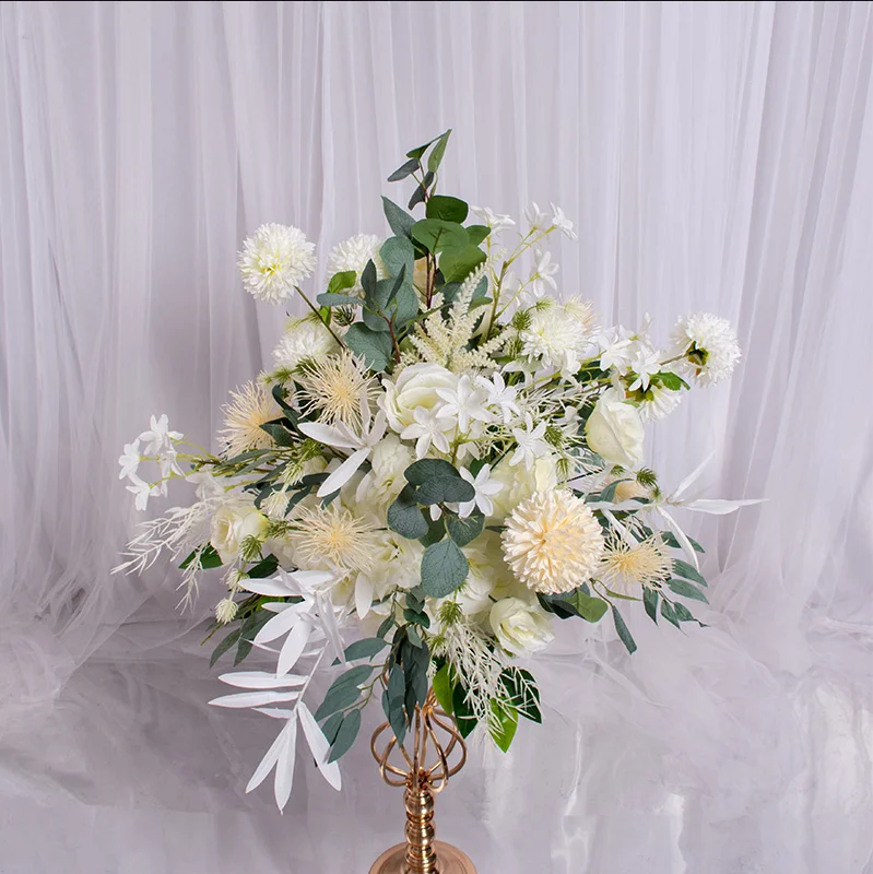 Искусственный цветок шар центральный с ряд цветов композиция бегун Декор Свадебный Арка настенный стол цветок помпон розы пионы